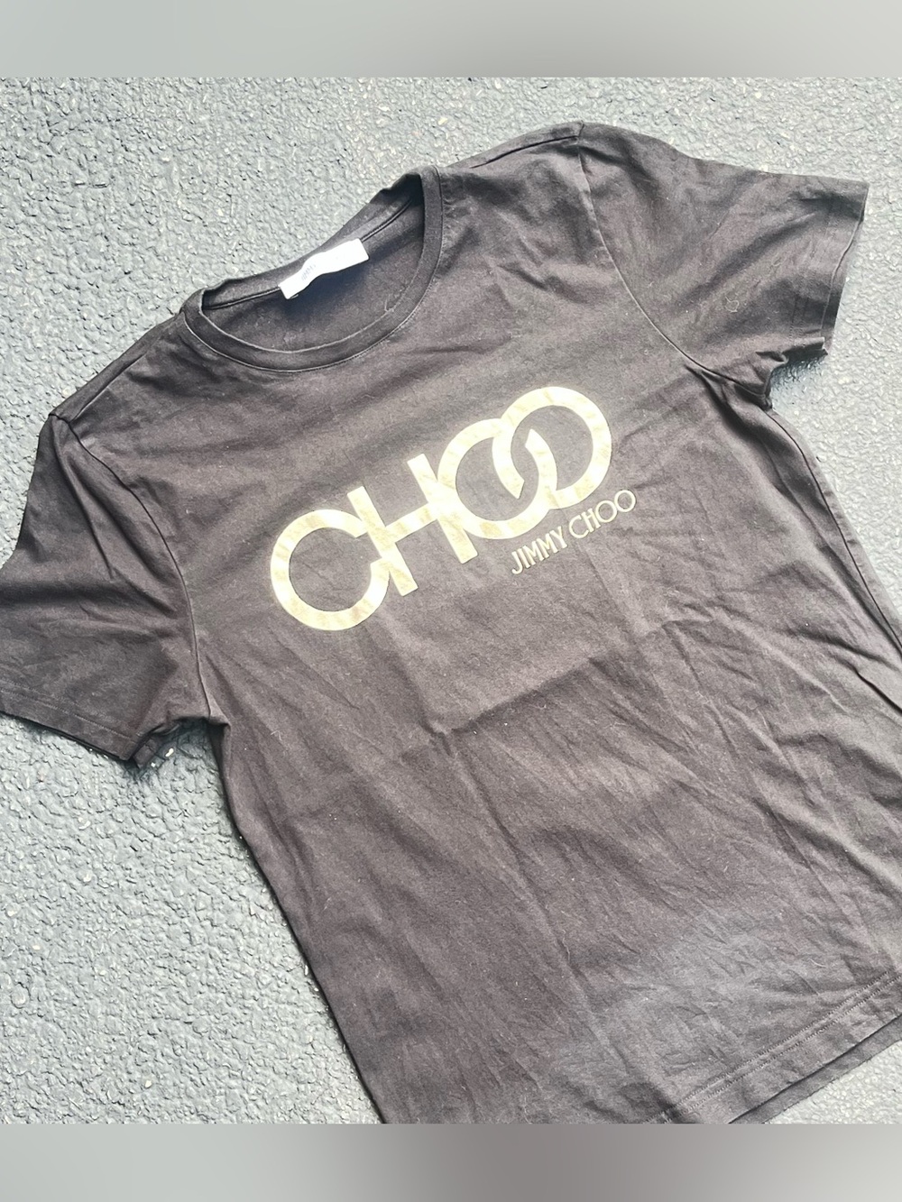 Jimmy Choo Women’s Short-Sleeve Black Cotton T-shirt Size XS Made in Italy